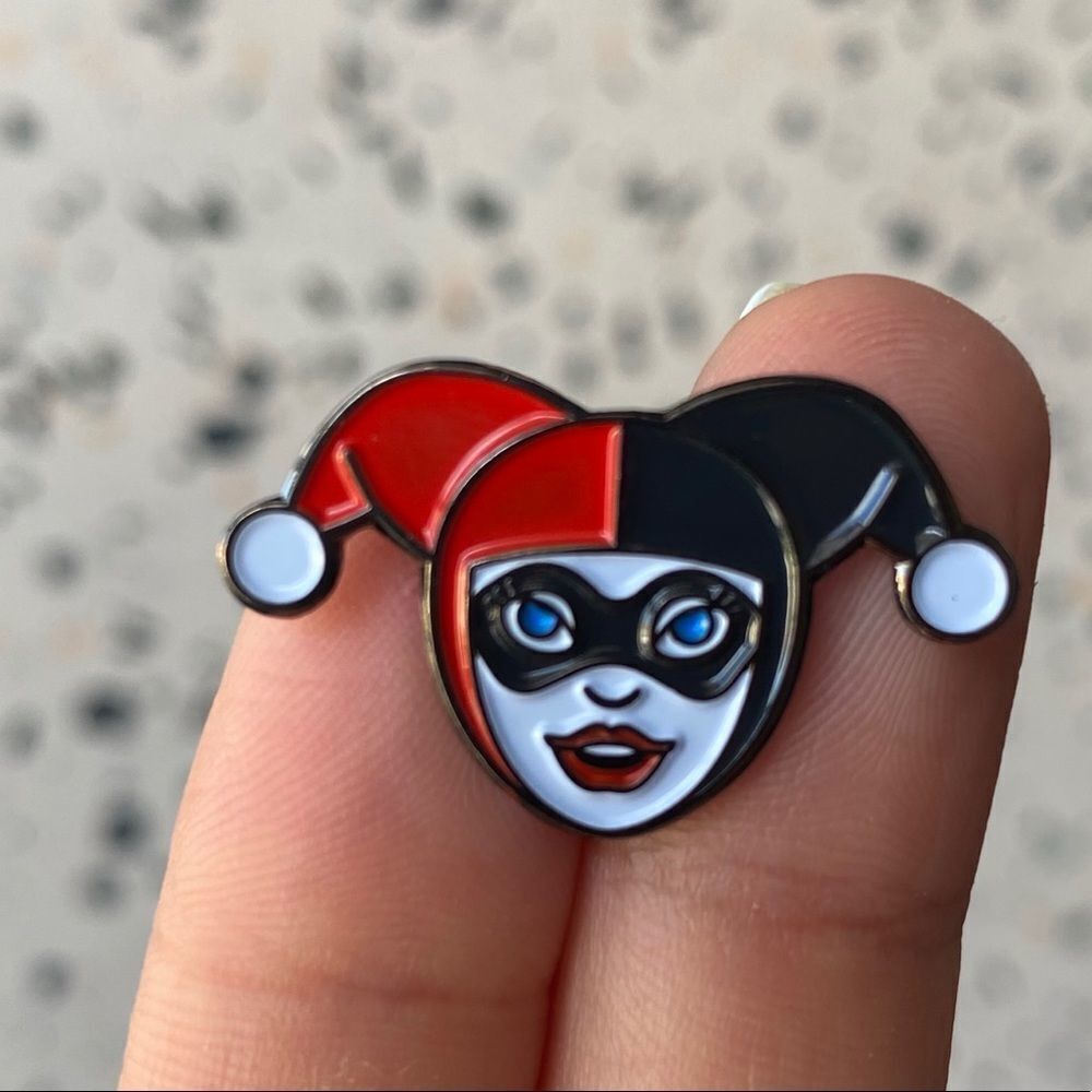 Harley Quinn Face Enamel Pin/ Brooch Lapel